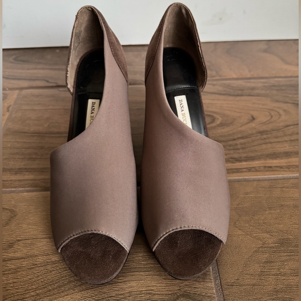 Dana Buchman Brown Women's Shoes Wedge Heel. Open toe shoe.